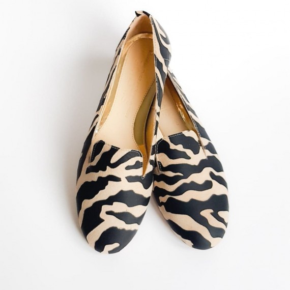 Leather shoes with a zebra...